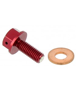 Tappo Drenaggio Olio Con Inserto Magnetico Colore Rosso