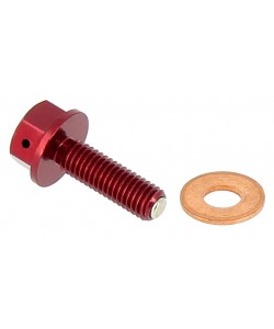 Tappo Drenaggio Olio Con Inserto Magnetico Colore Rosso