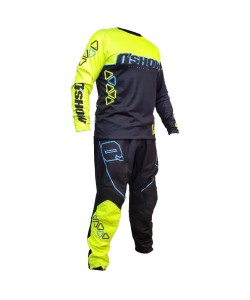 pantalone adulto o'show nero/giallo fluo 32/48