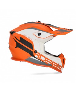 casco acerbis linear arancione/bianco